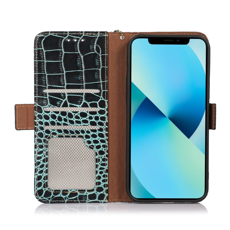 For Samsung Galaxy Xcover6 Pro Crocodile Top Layer Cowhide Leather Phone Case(Green) - Galaxy Phone Cases by buy2fix | Online Shopping UK | buy2fix