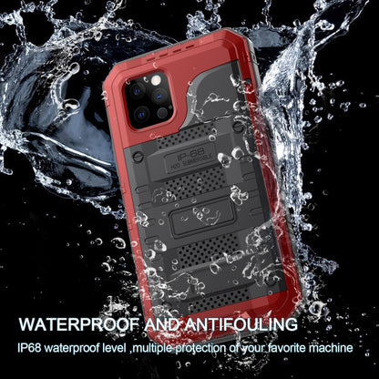 For iPhone 12 Pro Max Metal + Silicone Phone Case with Screen Protector(Red) by buy2fix