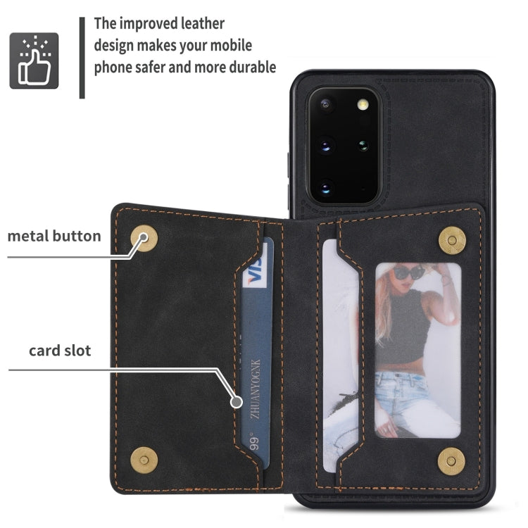 For Samsung Galaxy S20 FE Zipper Card Holder Phone Case(Black) by buy2fix