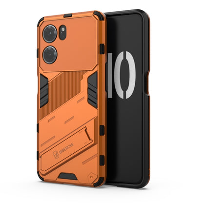 For OPPO K10 5G China Punk Armor 2 in 1 PC + TPU Shockproof Phone Case with Invisible Holder(Orange) - OPPO Cases by buy2fix | Online Shopping UK | buy2fix