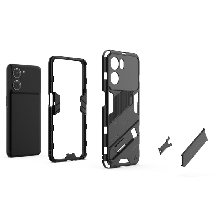 For OPPO K10 5G China Punk Armor 2 in 1 PC + TPU Shockproof Phone Case with Invisible Holder(Orange) - OPPO Cases by buy2fix | Online Shopping UK | buy2fix