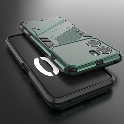 For OPPO K10 5G China Punk Armor 2 in 1 PC + TPU Shockproof Phone Case with Invisible Holder(Green) - OPPO Cases by buy2fix | Online Shopping UK | buy2fix