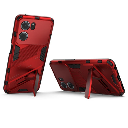 For OPPO K10 5G China Punk Armor 2 in 1 PC + TPU Shockproof Phone Case with Invisible Holder(Red) - OPPO Cases by buy2fix | Online Shopping UK | buy2fix