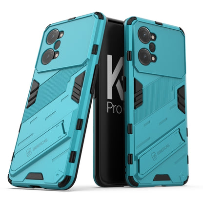 For OPPO K10 Pro 5G China Punk Armor 2 in 1 PC + TPU Shockproof Phone Case with Invisible Holder(Blue) - OPPO Cases by buy2fix | Online Shopping UK | buy2fix