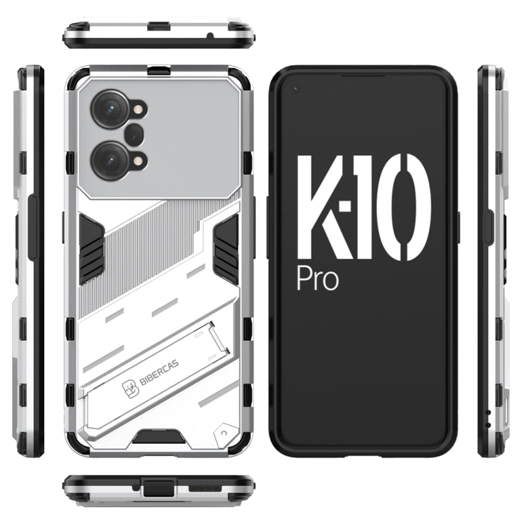 For OPPO K10 Pro 5G China Punk Armor 2 in 1 PC + TPU Shockproof Phone Case with Invisible Holder(White) - OPPO Cases by buy2fix | Online Shopping UK | buy2fix