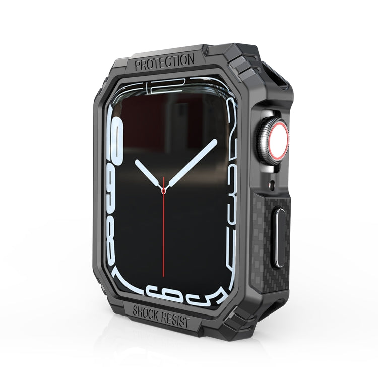 Carbon Fiber Contrast Color Protective Case For Apple Watch Series 6 & SE & 5 & 4 40mm(Pewter) by buy2fix