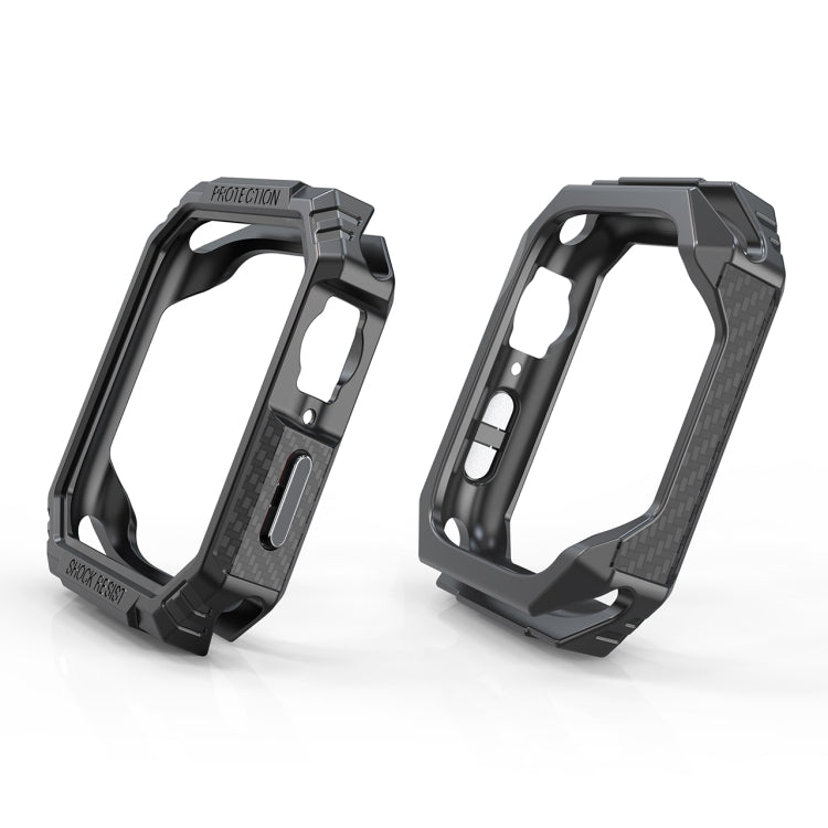 Carbon Fiber Contrast Color Protective Case For Apple Watch Series 6 & SE & 5 & 4 40mm(Pewter) by buy2fix