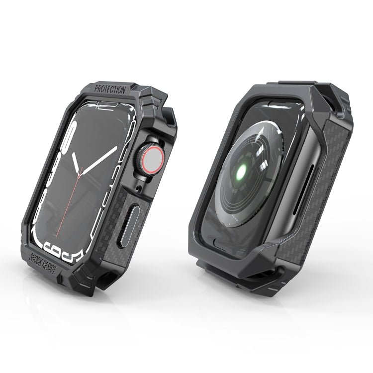 Carbon Fiber Contrast Color Protective Case For Apple Watch Series 6 & SE & 5 & 4 40mm(Pewter) by buy2fix