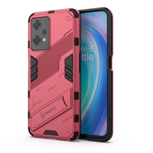 Pour OnePlus Nord CE 2 Lite 5G / Realme 9 Pro Punk Armor 2 en 1 Étui de téléphone antichoc avec support invisible (rouge clair)