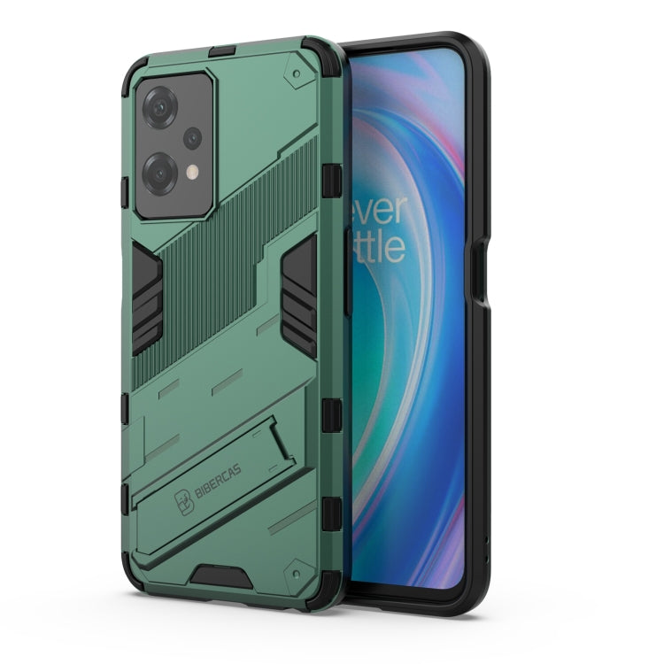 For OnePlus Nord CE 2 Lite 5G/Realme 9 Pro Punk Armor 2 in 1 Shockproof Phone Case with Invisible Holder(Green) by buy2fix
