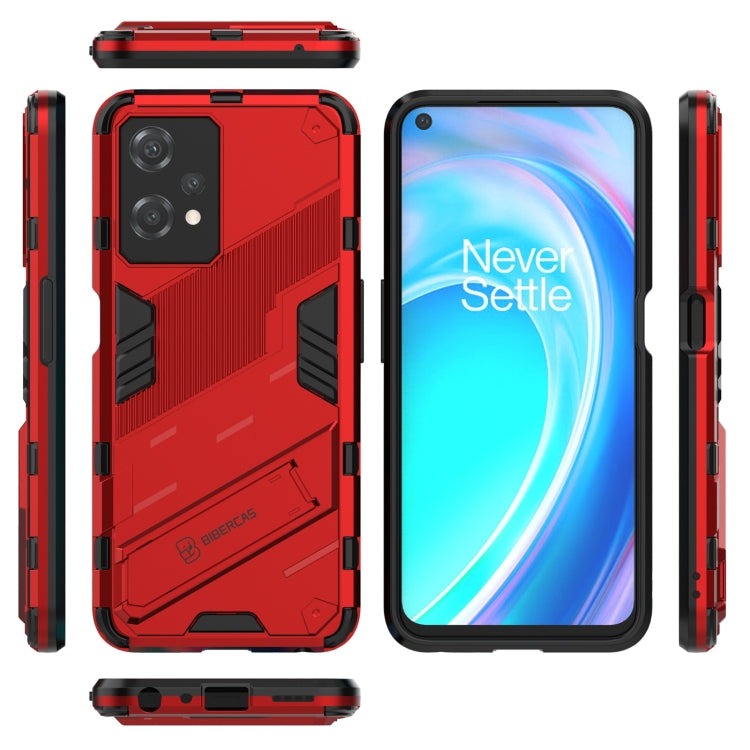 For OnePlus Nord CE 2 Lite 5G/Realme 9 Pro Punk Armor 2 in 1 Shockproof Phone Case with Invisible Holder(Red) - OnePlus Cases by buy2fix | Online Shopping UK | buy2fix