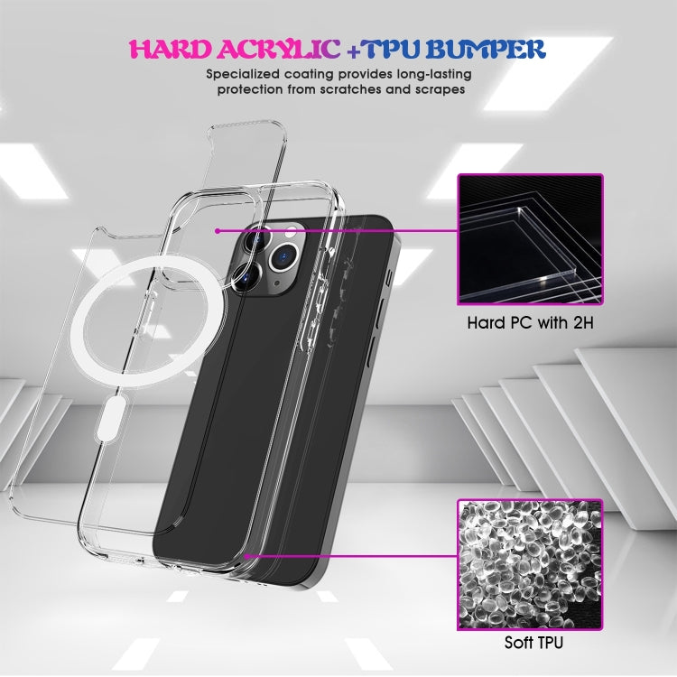 For iPhone 14 Plus Magsafe Clear Acrylic PC +TPU Phone Case  (Transparent) - iPhone 14 Plus Cases by buy2fix | Online Shopping UK | buy2fix