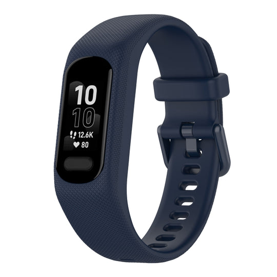 For Garmin Smart 5 Solid Color Silicone Watch Band(Navy Blue)