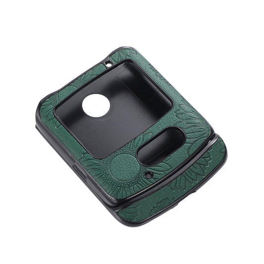 For Motorola Razr 5G Sunflower Pattern PU+TPU+PC Shockproof Phone Case(Green) by buy2fix