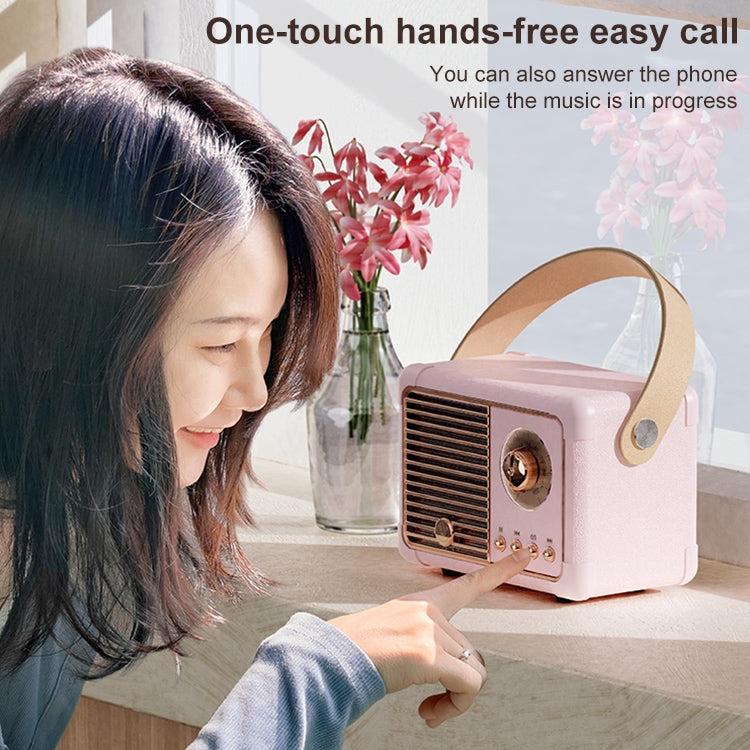 HM11 PLUS Portable HIFI Mini Retro Wireless Bluetooth Speaker(Light Purple) by buy2fix