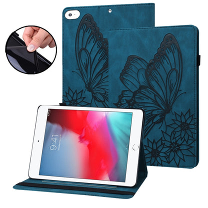 Big Butterfly Embossed Smart Leather Tablet Case For iPad mini 2019 / 4 / 3 / 2 / 1(Blue) by buy2fix