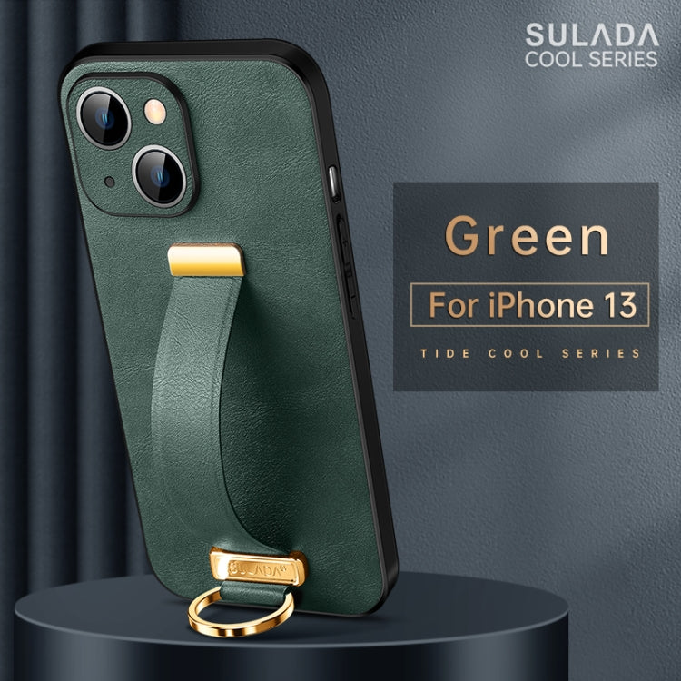 For iPhone 13 SULADA Cool Series PC + Leather Texture Skin Feel Shockproof Phone Case (Green) - iPhone 13 Cases by SULADA | Online Shopping UK | buy2fix