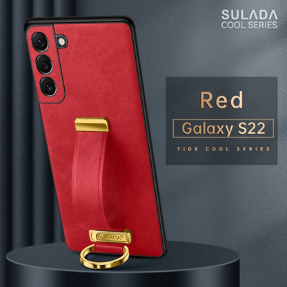 For Samsung Galaxy S22 5G SULADA Cool Series PC + Leather Texture Skin Feel Shockproof Phone Case(Red) by SULADA
