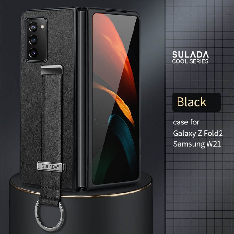 For Samsung Galaxy Z Fold2 SULADA Cool Series PC + Leather Texture Skin Feel Shockproof Phone Case(Black) - Galaxy Phone Cases by SULADA | Online Shopping UK | buy2fix