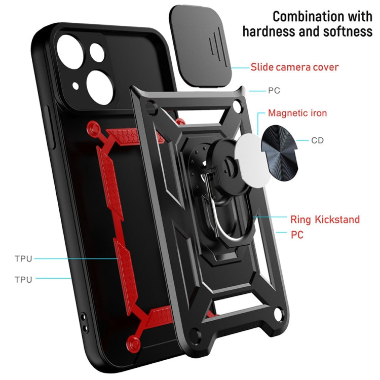 For iPhone 14 Sliding Camera Cover Design TPU+PC Phone Case (Black) - iPhone 14 Cases by buy2fix | Online Shopping UK | buy2fix