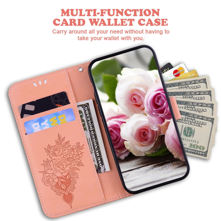 For Tecno Camon 12 / Spark 4 Butterfly Rose Embossed Leather Phone Case(Pink) by buy2fix
