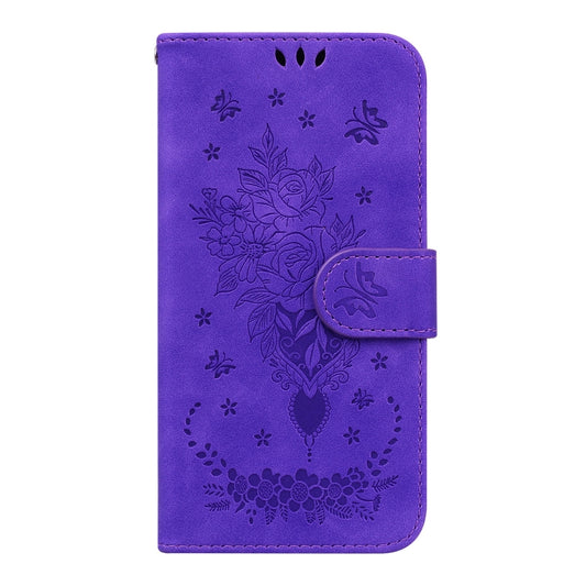 For Nokia 6.2 / 7.2 Butterfly Rose Embossed Leather Phone Case(Purple) by buy2fix