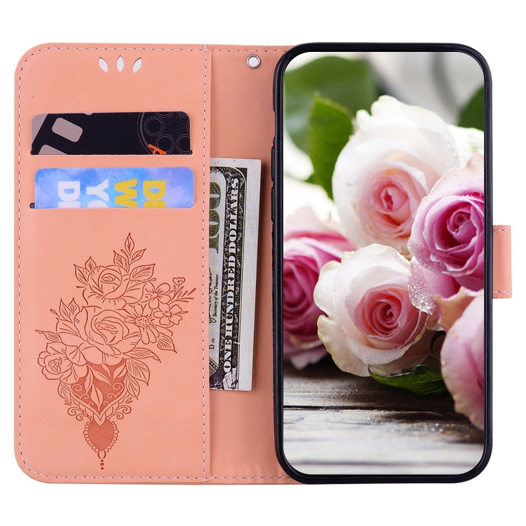 For Huawei P Smart 2021 / Y7a Butterfly Rose Embossed Leather Phone Case(Pink) by buy2fix