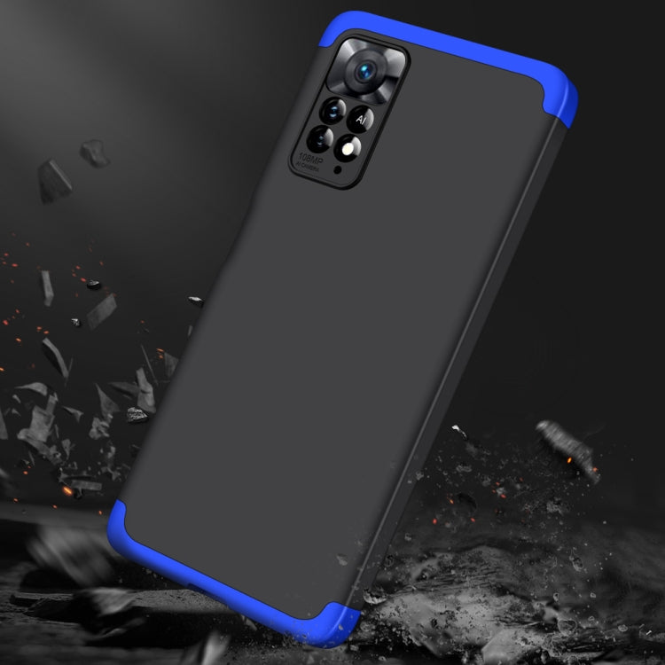 For Xiaomi Redmi Note 11 Pro 4G / 5G Global GKK Three Stage Splicing Full Coverage PC Case(Black Blue) - Redmi Note 11 Pro Case by GKK | Online Shopping UK | buy2fix