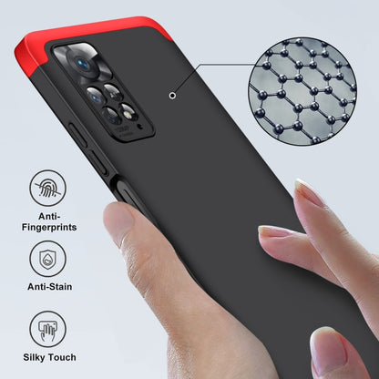 For Xiaomi Redmi Note 11 Pro 4G / 5G Global GKK Three Stage Splicing Full Coverage PC Case(Black Red) - Redmi Note 11 Pro Case by GKK | Online Shopping UK | buy2fix