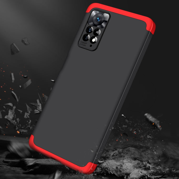 For Xiaomi Redmi Note 11 Pro 4G / 5G Global GKK Three Stage Splicing Full Coverage PC Case(Black Red) - Redmi Note 11 Pro Case by GKK | Online Shopping UK | buy2fix