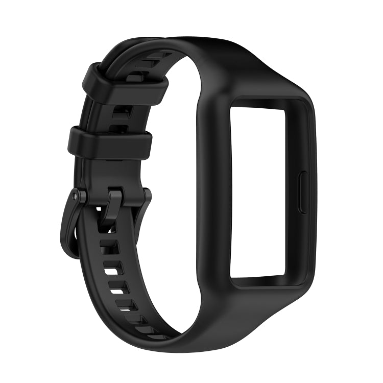 For Huawei Band 7 / 6 Pro / 6 / Honor Band 7 / 6 Universal Integrated Silicone Watch Band(Black) by buy2fix