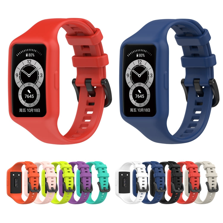 For Huawei Band 7 / 6 Pro / 6 / Honor Band 7 / 6 Universal Integrated Silicone Watch Band(Navy Blue) by buy2fix