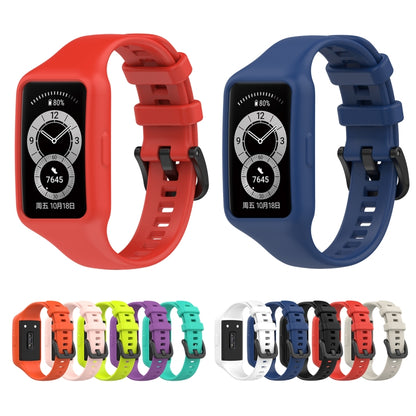 For Huawei Band 7 / 6 Pro / 6 / Honor Band 7 / 6 Universal Integrated Silicone Watch Band(Navy Blue) by buy2fix