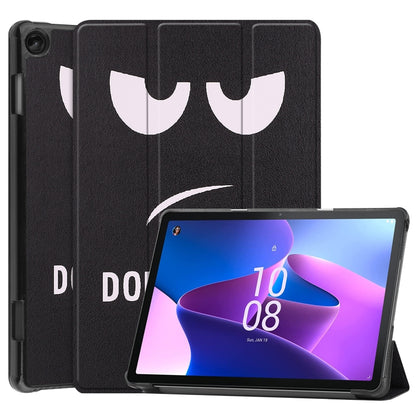 For Lenovo Tab M10 3rd Gen Custer Painted 3-Fold Holder Smart Leather Tablet Case(Big Eye Me) by buy2fix