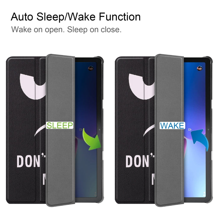 For Lenovo Tab M10 3rd Gen Custer Painted 3-Fold Holder Smart Leather Tablet Case(Big Eye Me) by buy2fix