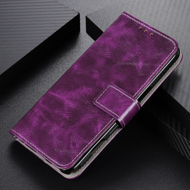 For iPhone 14 Pro Max Retro Crazy Horse Texture Horizontal Flip Leather Phone Case (Purple) - Apple Accessories by buy2fix | Online Shopping UK | buy2fix