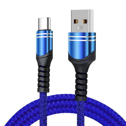 USB-C / Type-C 6A Woven Style USB Charging Cable, Cable Length: 1m(Blue) -  by buy2fix | Online Shopping UK | buy2fix