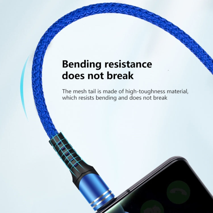 USB-C / Type-C 6A Woven Style USB Charging Cable, Cable Length: 1m(Blue) -  by buy2fix | Online Shopping UK | buy2fix