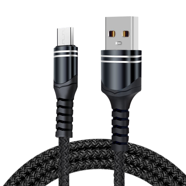 Micro USB 6A Woven Style USB Charging Cable, Cable Length: 1m(Black) -  by buy2fix | Online Shopping UK | buy2fix
