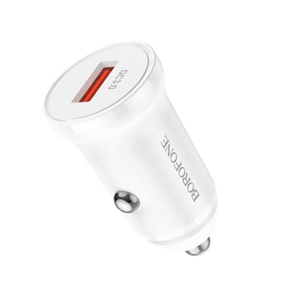 Borofone BZ18 Single USB Port QC3.0 Car Charger(White) - In Car by Borofone | Online Shopping UK | buy2fix