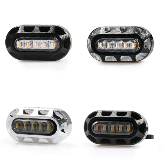 HP-Z058 Motorcycle Modified Rearview Mirror LED Turn Signal Light for Harley Sportsters XL 883 / 1200(Black White) by buy2fix