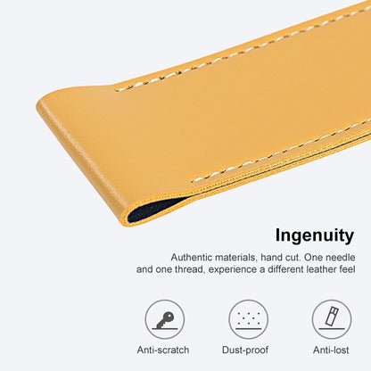 PU Leather Shockproof Protective Case for Apple Pencil 1 / 2(Yellow) - Pencil Accessories by buy2fix | Online Shopping UK | buy2fix