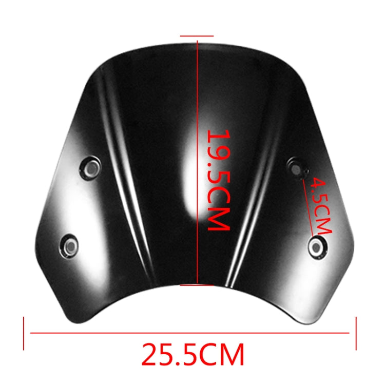 HP-DF016-B Motorcycle Front Windshield for Benelli Leoncino Trail 250(Black) by buy2fix