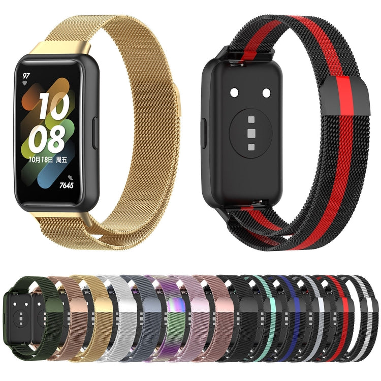 For Huawei Band 7 / 7 NFC Milan Metal Magnetic Watch Band(Rose Gold) by buy2fix