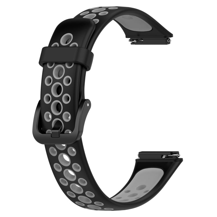 For Huawei Band 7 / 7 NFC Two-color Breathable Silicone Watch Band(Black+Grey) by buy2fix