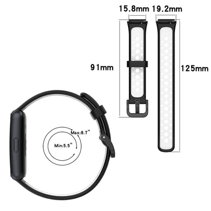 For Huawei Band 7 / 7 NFC Two-color Breathable Silicone Watch Band(Black+Grey) by buy2fix