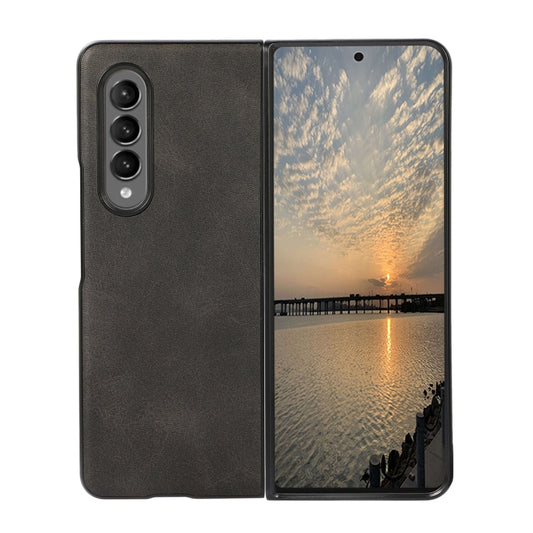 For Samsung Galaxy Z Fold4 Two-color Calf Texture Shockproof Phone Case(Black) by buy2fix