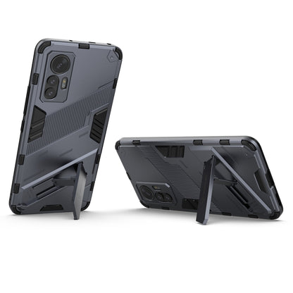 For Xiaomi 12 Lite Punk Armor PC + TPU Phone Case with Holder(Grey) by buy2fix