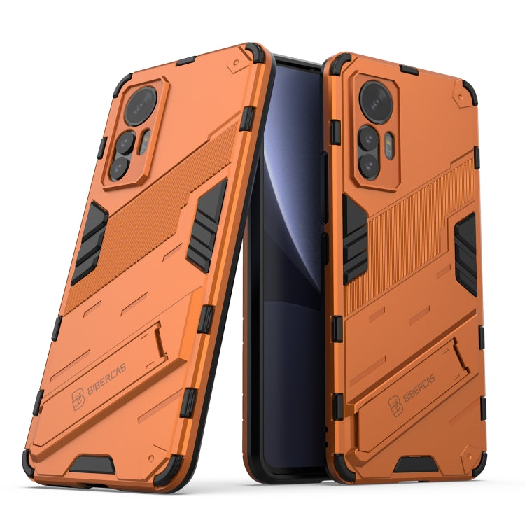 For Xiaomi 12 Lite Punk Armor PC + TPU Phone Case with Holder(Orange) by buy2fix