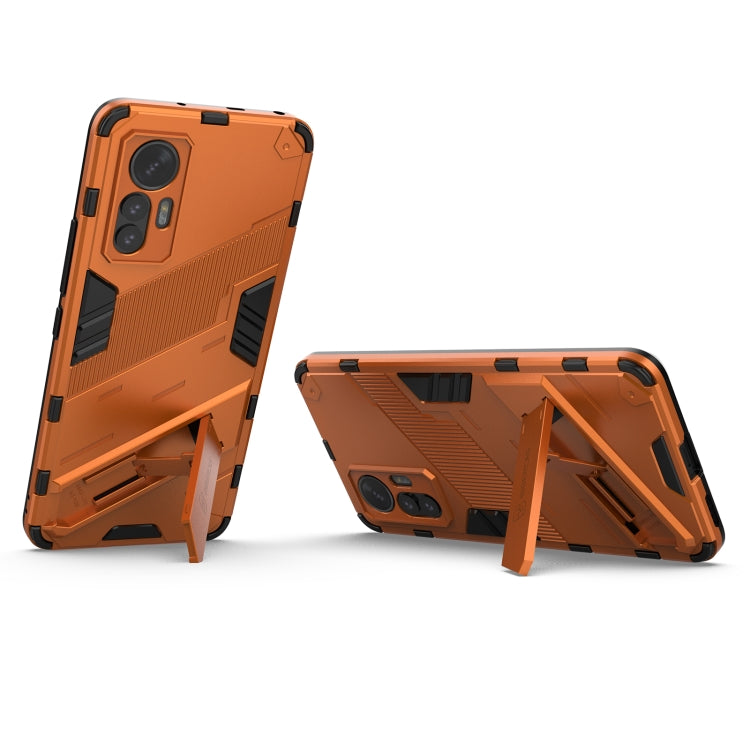 For Xiaomi 12 Lite Punk Armor PC + TPU Phone Case with Holder(Orange) by buy2fix